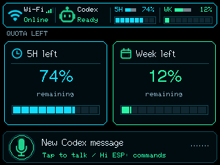 Firmware-rendered idle quota view